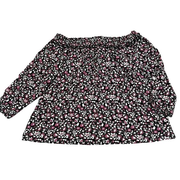 Lane Bryant Off The Shoulder Peasant Top Size 18/20 Floral 3/4 Sleeve Boho Woven - Picture 1 of 8